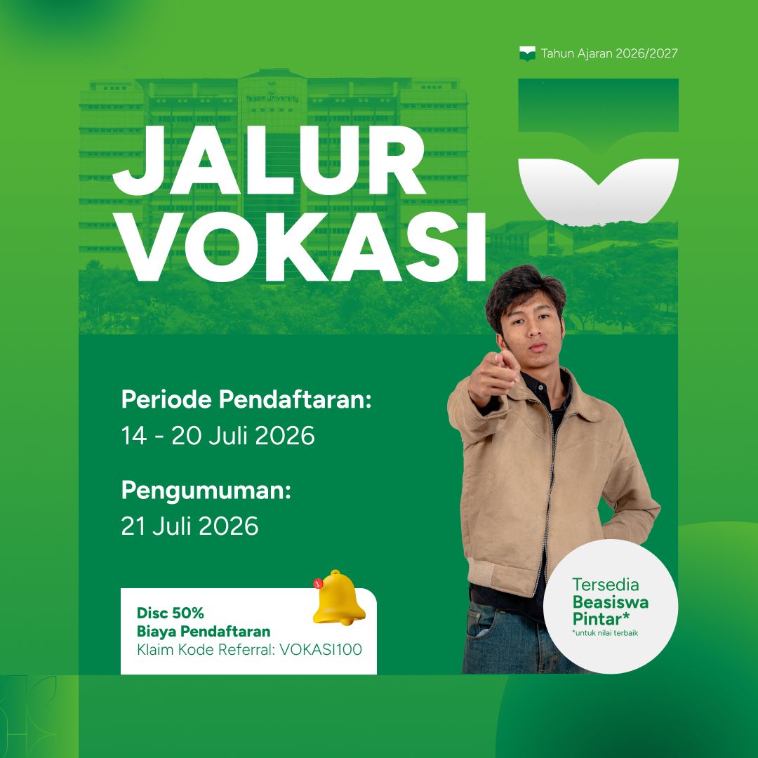 Featured image jalur seleksi vokasi telkom university juli