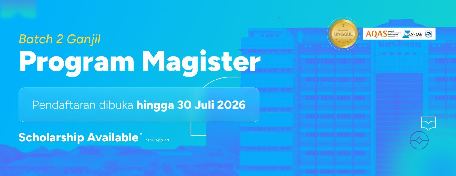 Web banner jalur seleksi program master by research batch 2 telkom university