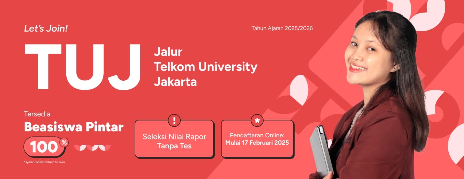 Web Banner Jalur Seleksi Telkom University Jakarta 2025