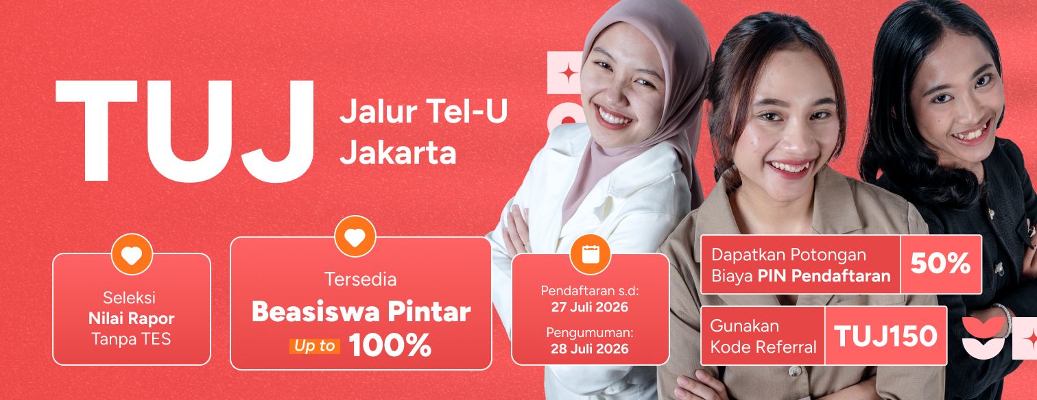 Web banner jalur seleksi telkom university jakarta tuj batch 4 juli