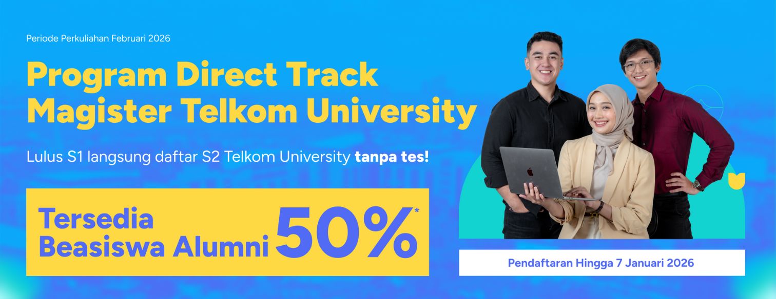 Web banner jalur seleksi direct track batch 2 genap telkom university 2026