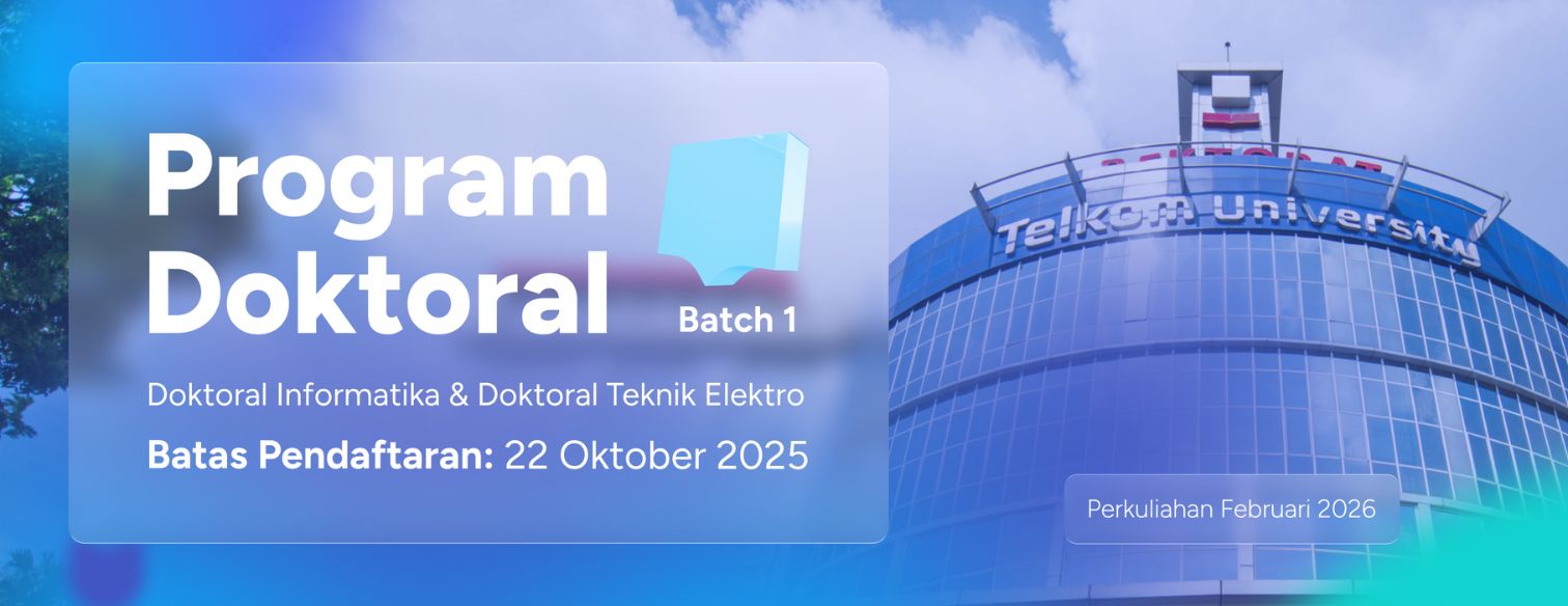 Web banner jalur seleksi doktoral batch 1 ganjil telkom university 2026