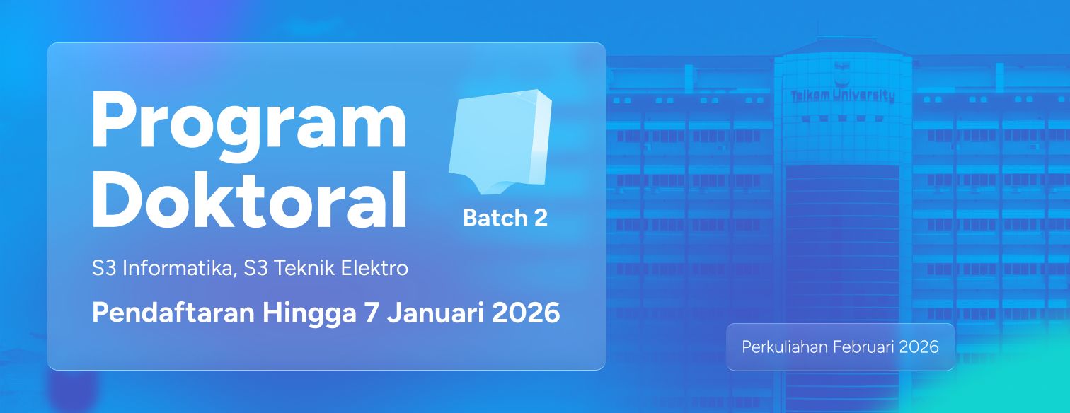 Web banner jalur seleksi doktoral batch 2 genap telkom university 2026