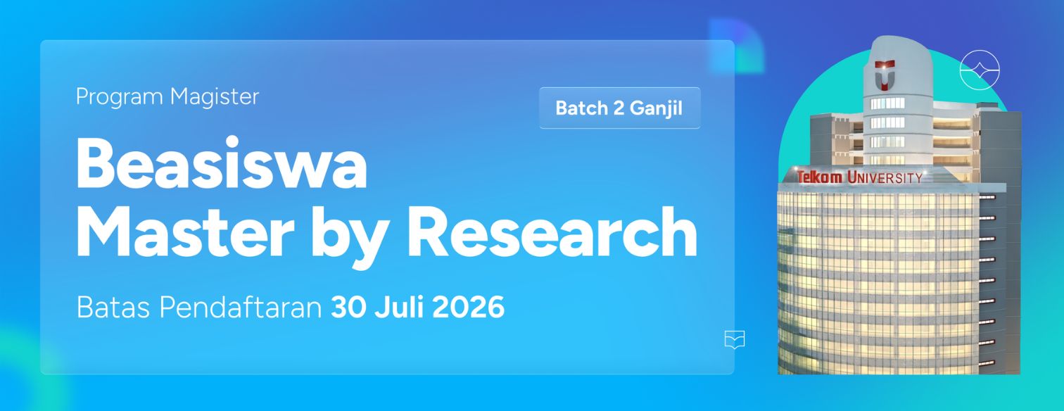 Web banner jalur seleksi program master by research batch 2 telkom university