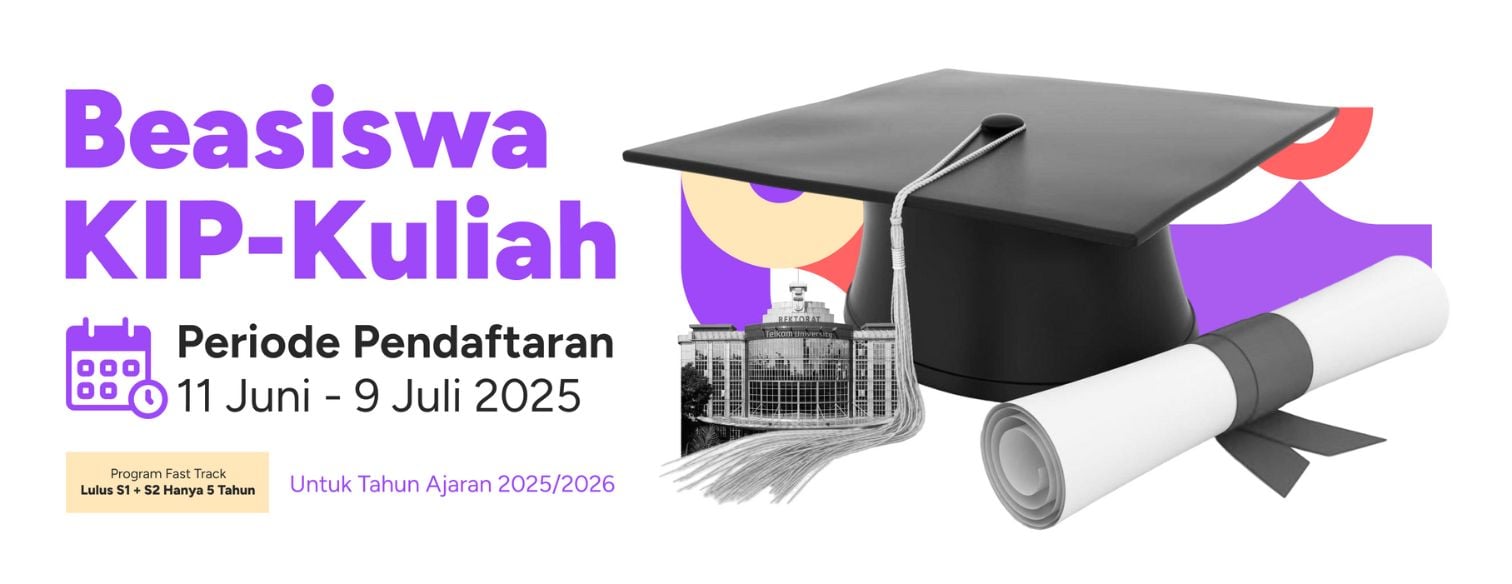Web banner jalur seleksi beasiswa kip telkom university 2025