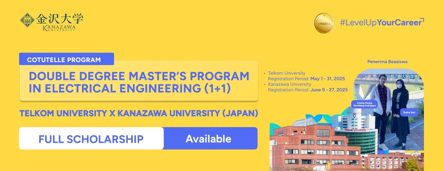 Web Banner Jalur Seleksi Double Degree Kanazawa X Telkom University 2025