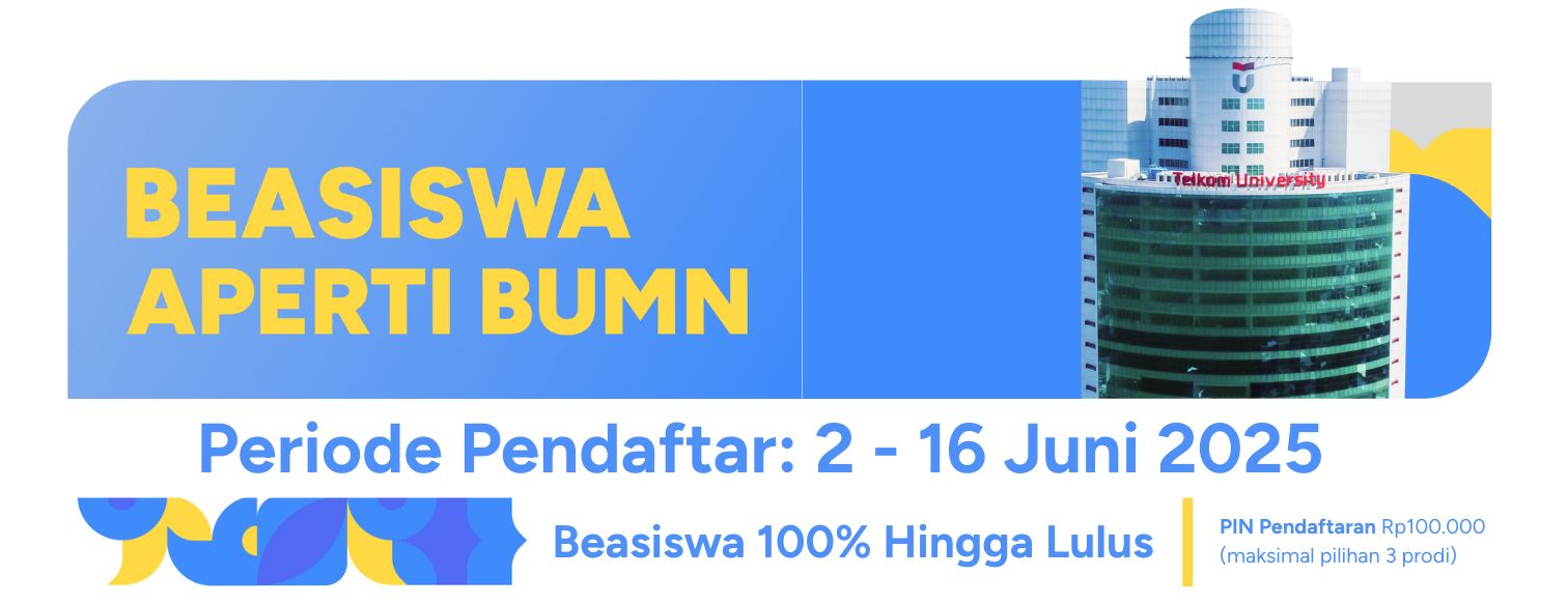 Web banner jalur seleksi beasiswa aperti telkom university 2025