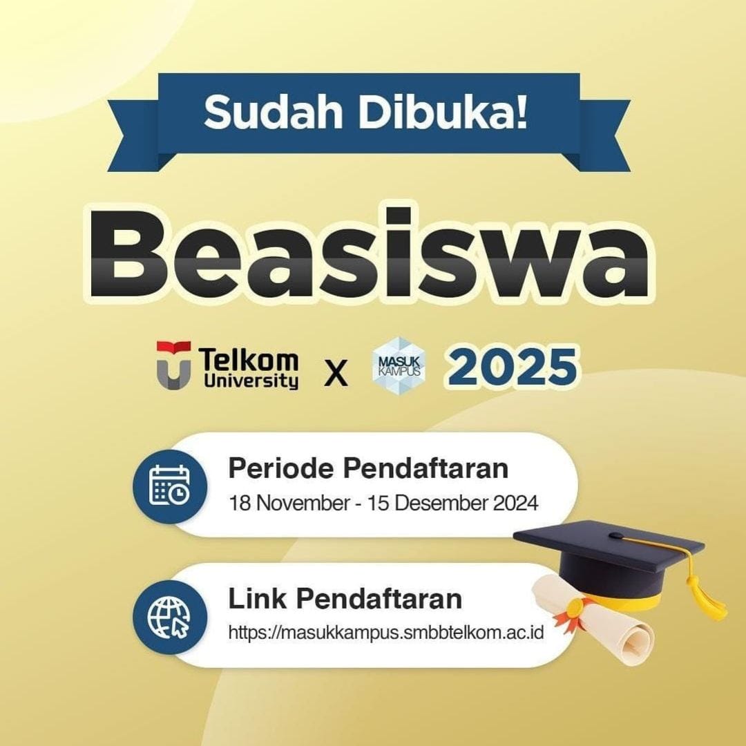 Featured Image Jalur Seleksi Beasiswa Masuk Kampus Telkom University 2025