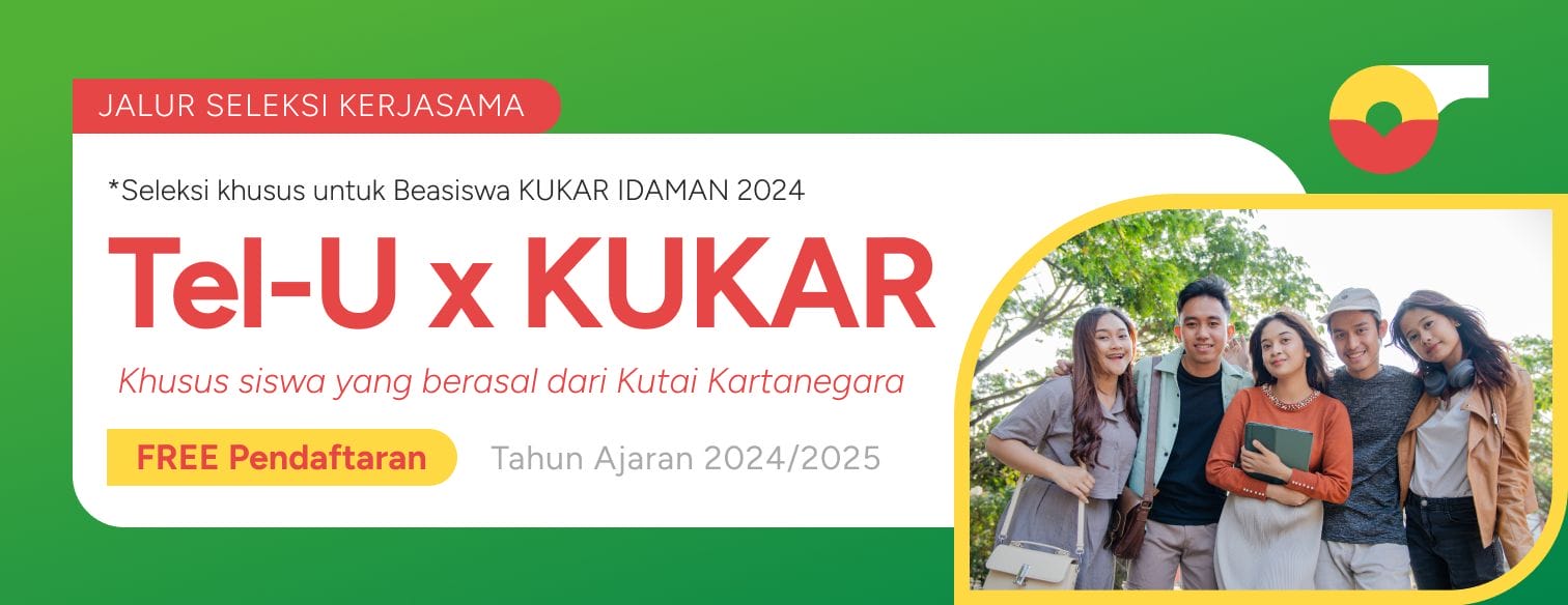 Web Banner Jalur Seleksi Beasiswa Kukar Telkom University 2024