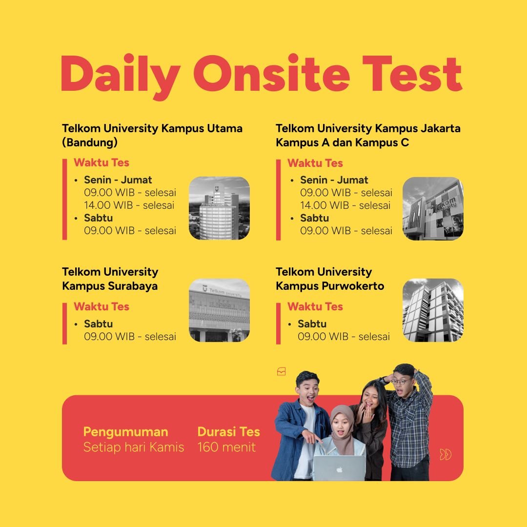Featured Image Jalur Seleksi Daily Onsite Test Telkom University 2025 Update
