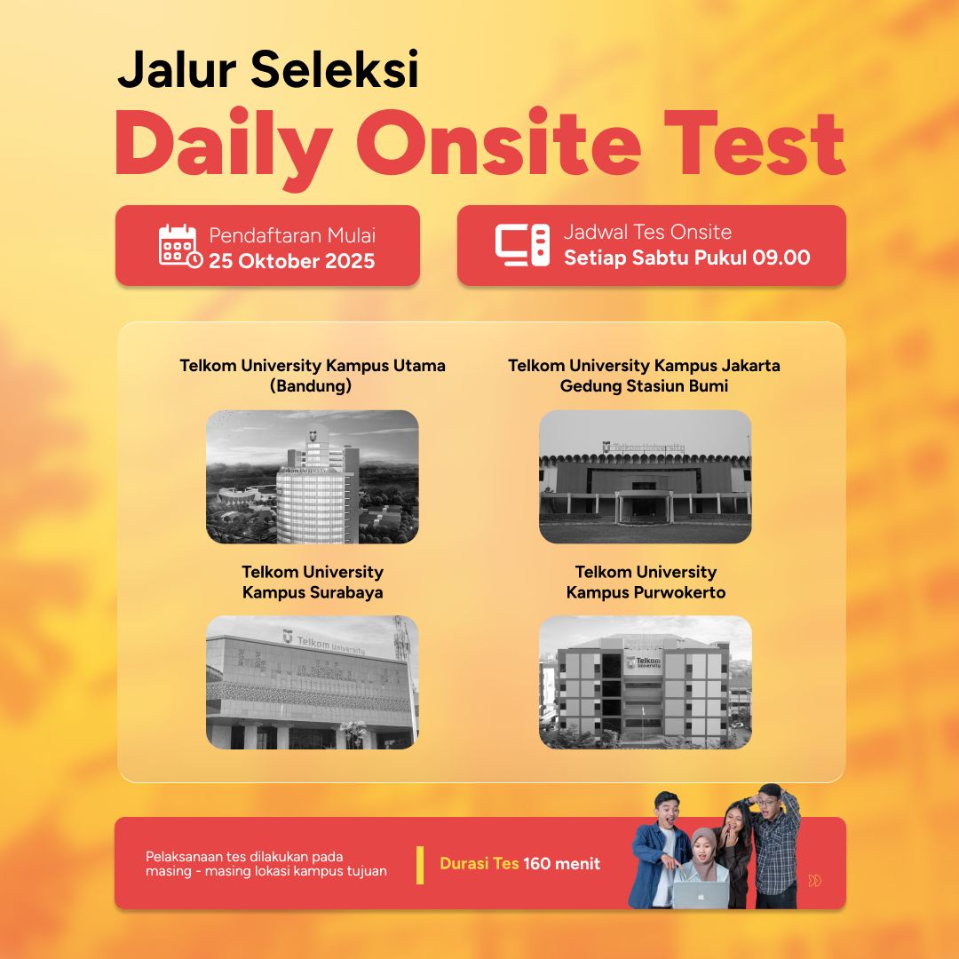 Featured image jalur seleksi daily onsite test telkom university 2026 updated