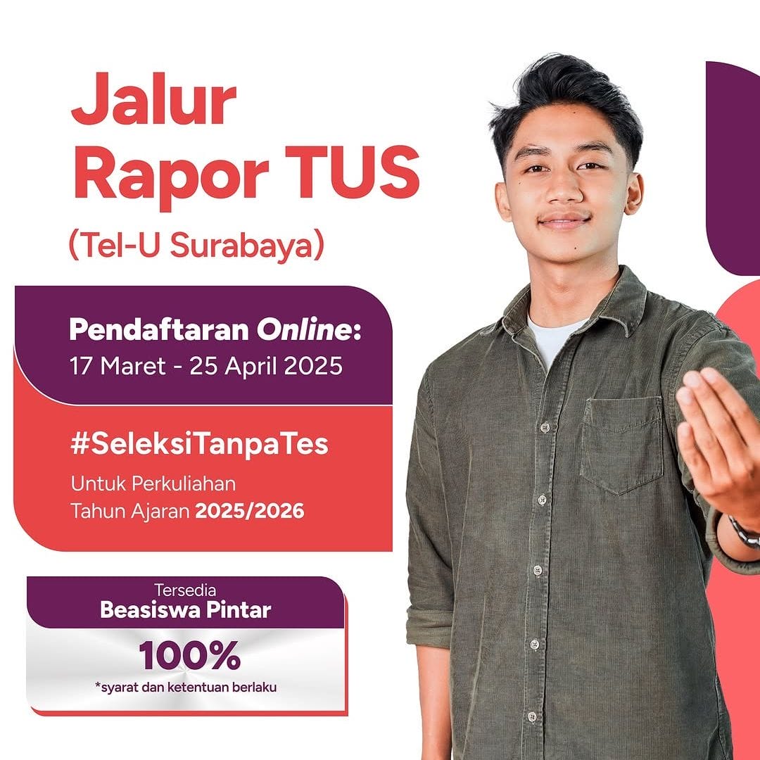 Featured Image Jalur Seleksi Telkom University Surabaya Maret 2025