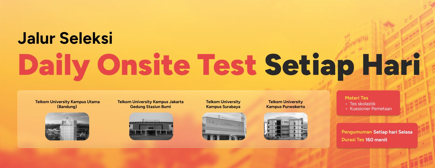 Web banner jalur seleksi daily online test telkom university