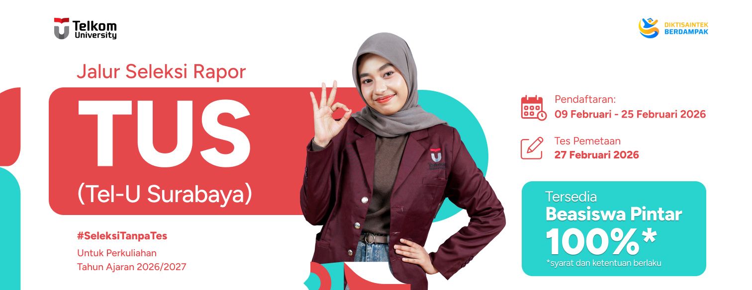 Web banner jalur seleksi telkom university surabaya