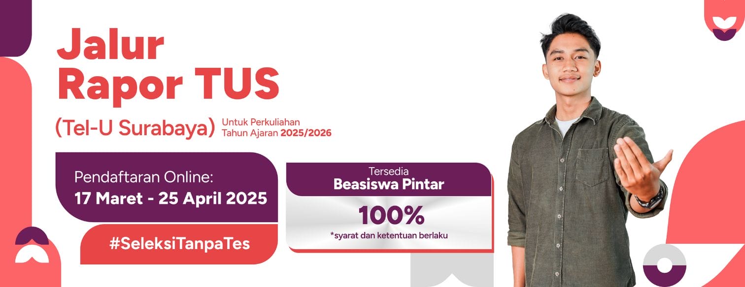 Web Banner Jalur Seleksi Telkom University Surabaya Maret 2025