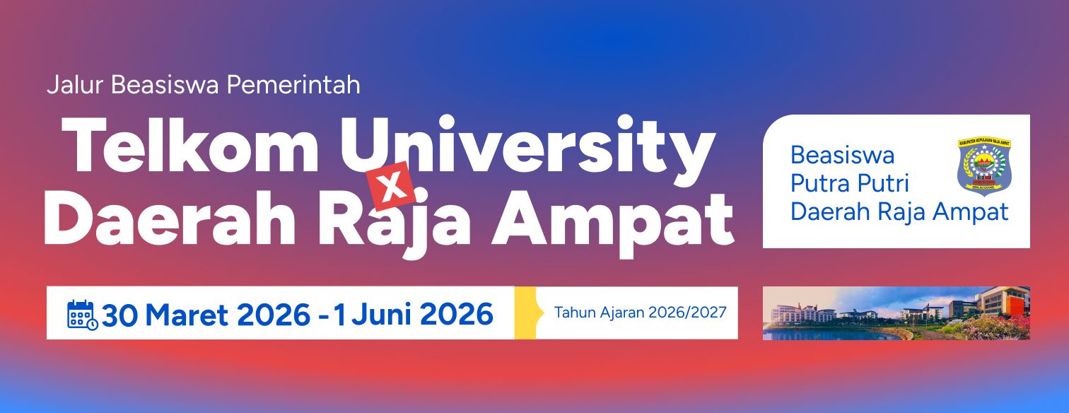 Web banner jalur seleksi telkom university x raja ampat juni