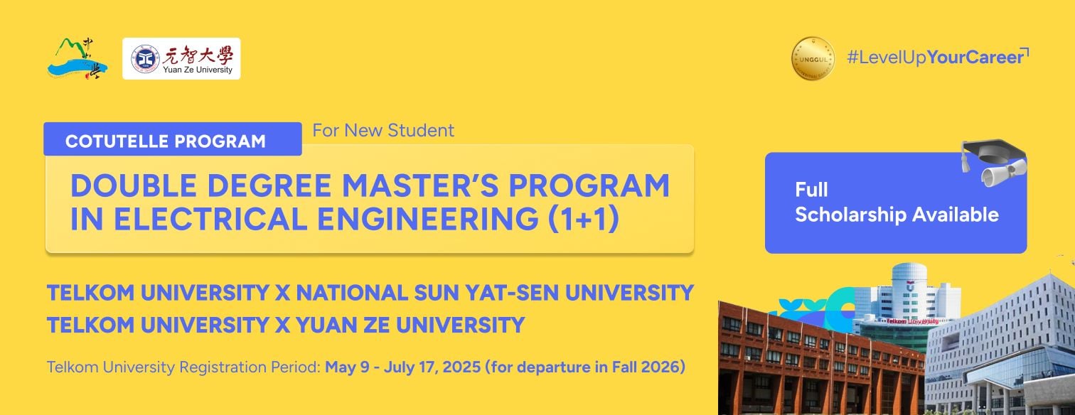Web banner double degree telkom university x yuanze and sun yat sen 2025