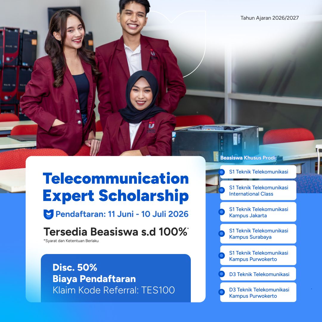 Featured image jalur seleksi telecommunication expert scholarship telkom university