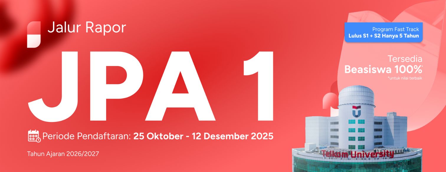 Web banner jalur seleksi jpa 1 telkom university 2026