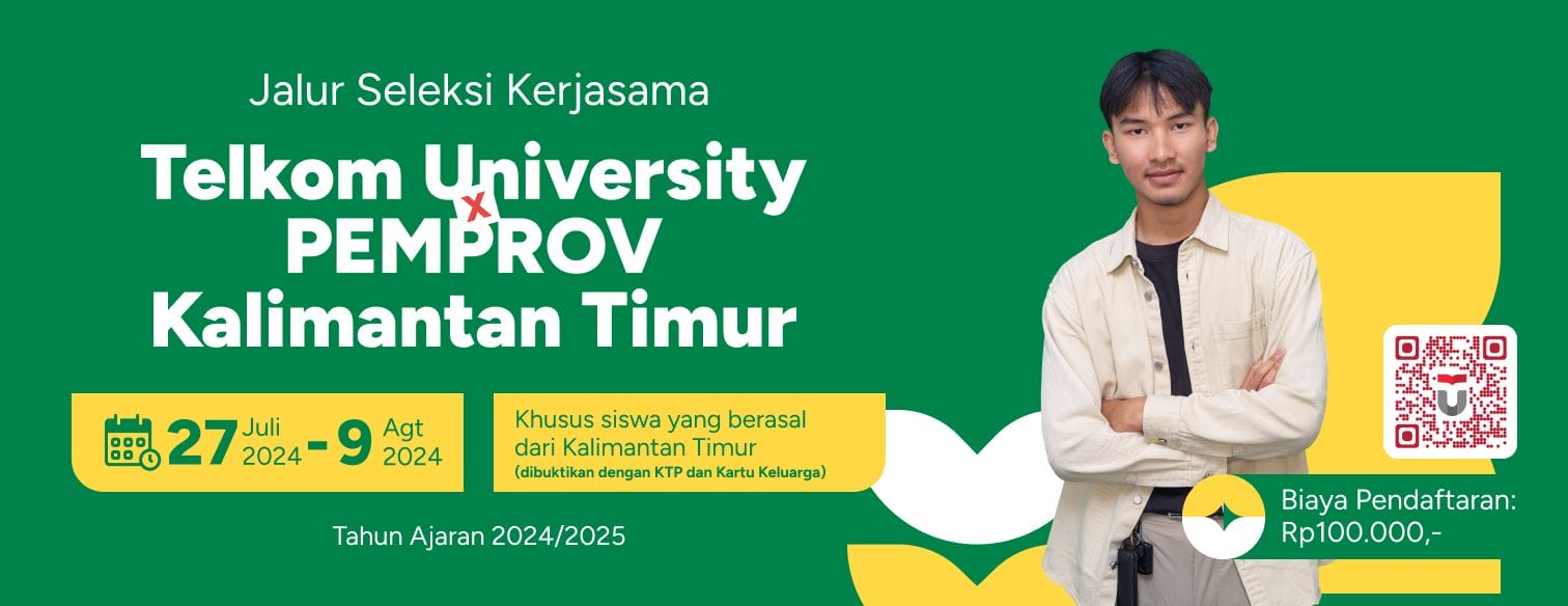 Web Banner Jalur Seleksi Kerjasama Telkom University X Kaltim 2024
