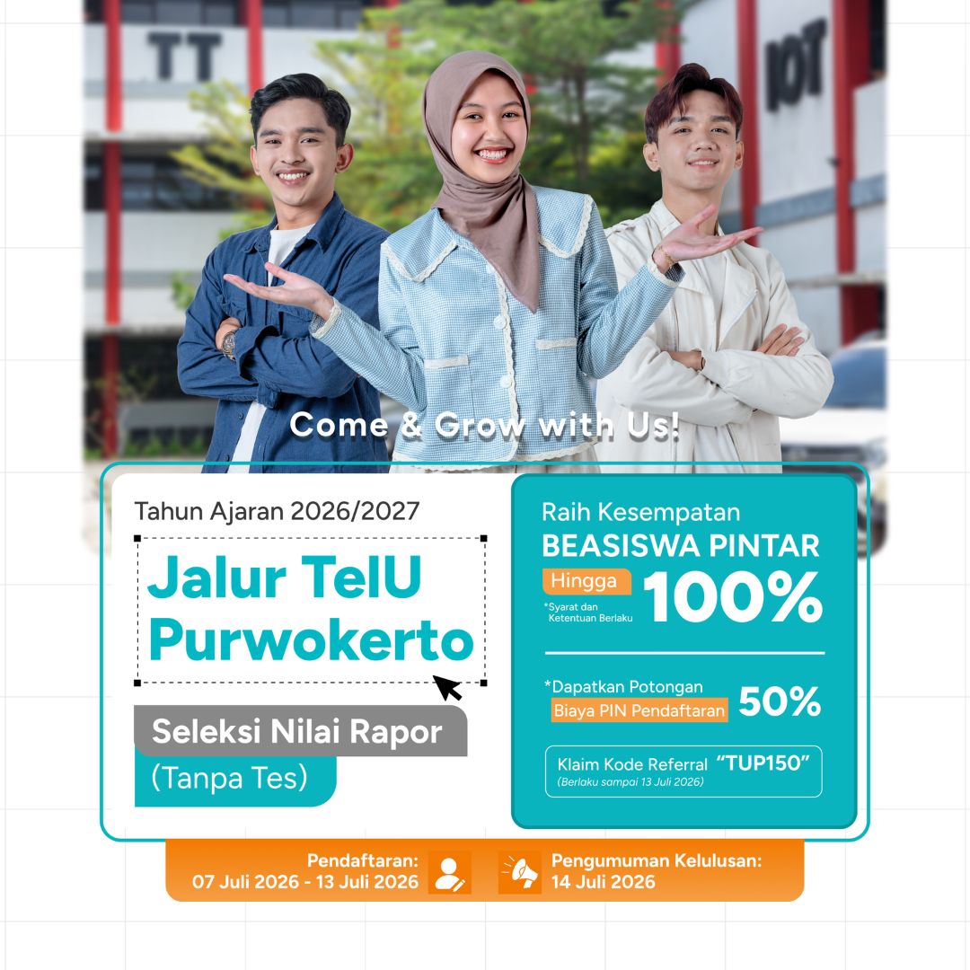 Featured image jalur seleksi telkom university purwokerto tup juli
