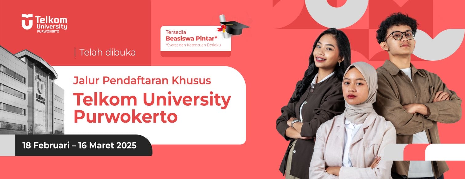 Web Banner Jalur Seleksi Telkom University Purwokerto 2025 Updated