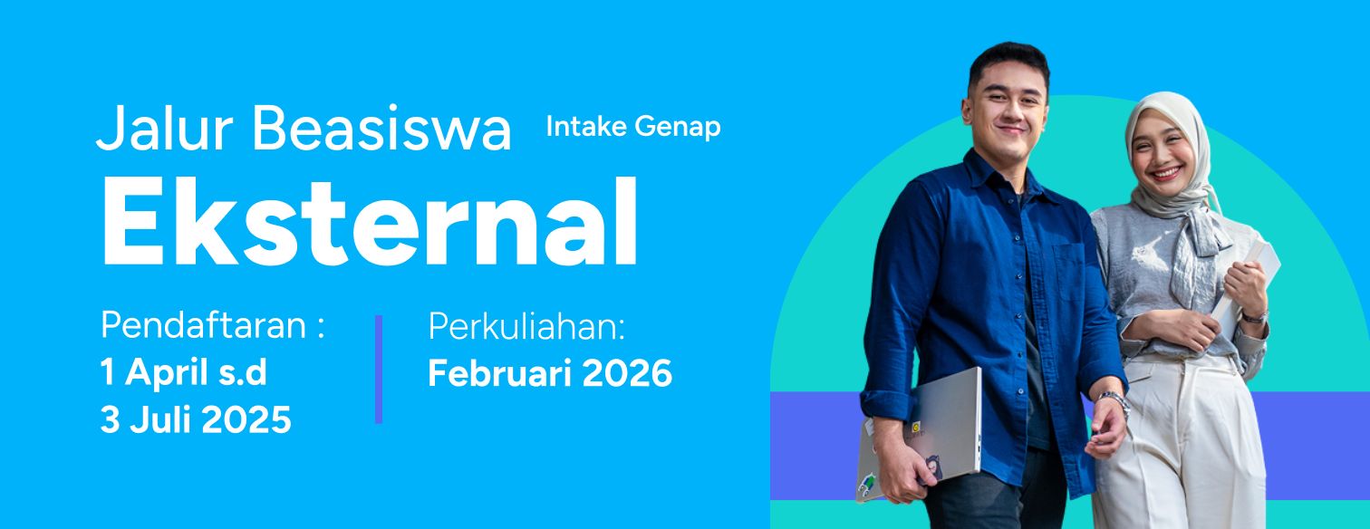 Web banner jalur beasiswa eksternal intake genap telkom university 2025