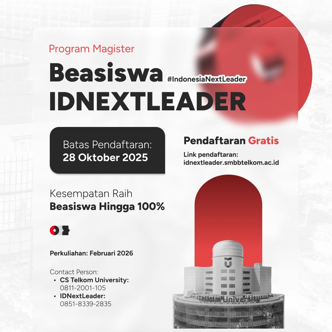 Featured image jalur seleksi beasiswa idnextleader telkom university 2026 revisi2