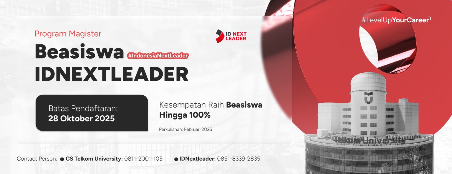 Web banner jalur seleksi beasiswa idnextleader telkom university 2026 revisi2