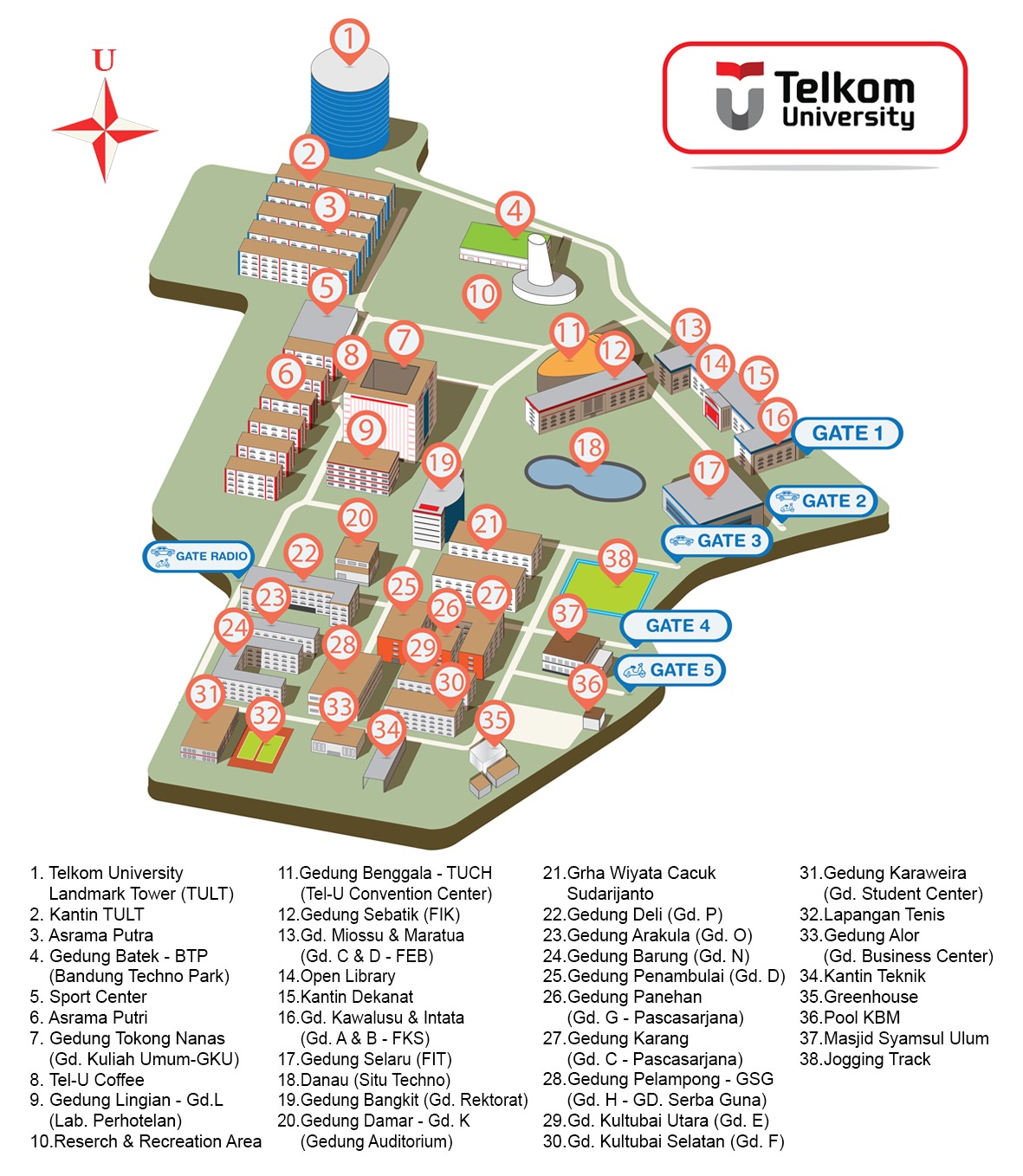 Map Fasilitas Kampus Utama