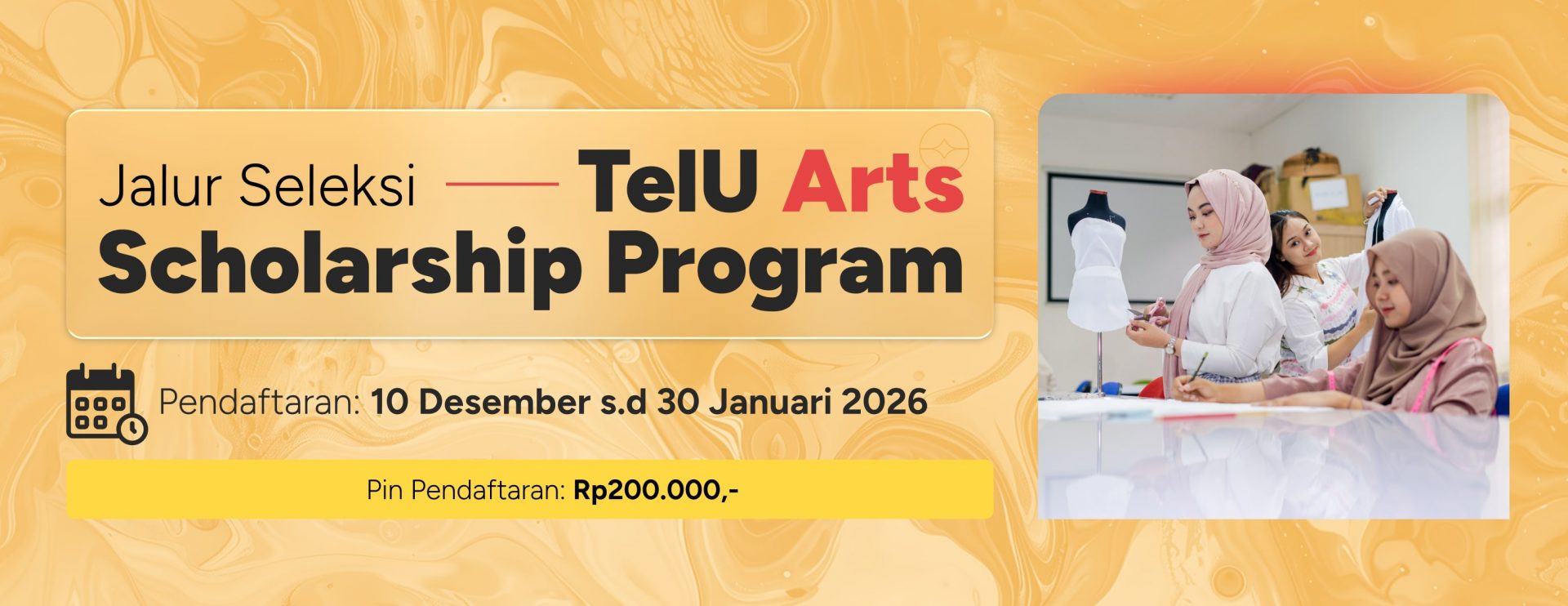 Webbanner Jalur TelU Art Scholarship Program (versi SMB)