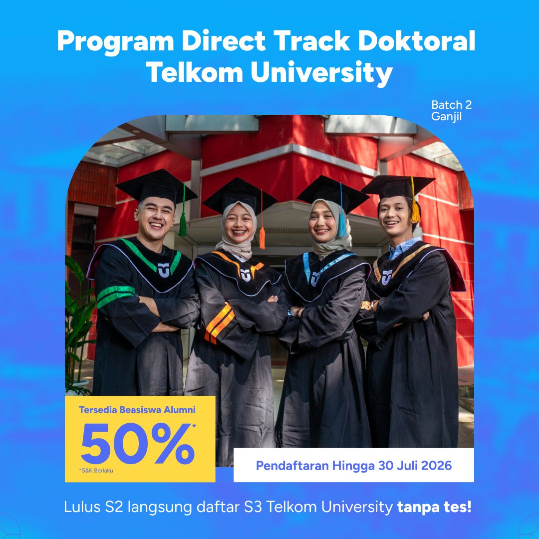 Featured image jalur seleksi program direct doktoral batch 2 telkom university