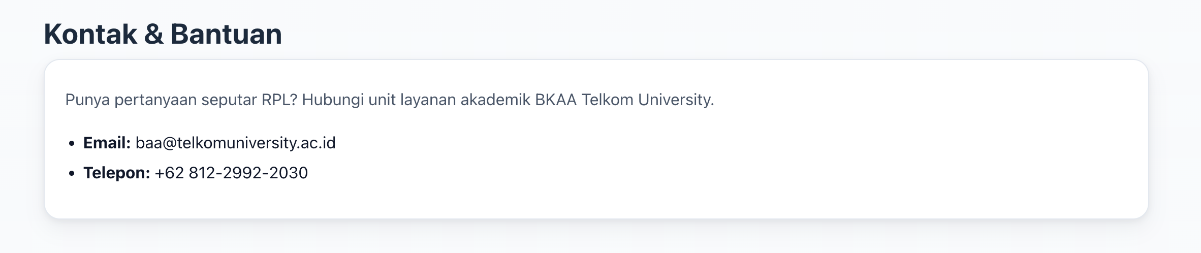 Rekognisi Pembelajaran Lampau (RPL) Telkom University